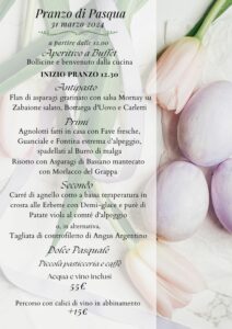 Bocconi Ristorante e Pizzeria menu di Pasqua